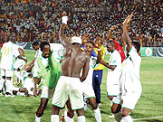 Atraco players celebrate after their 1-0 victory over Sudanu2019s El Merreikh in Sundayu2019s Cecafa/Kagame Cup final.