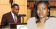 L-R:Rwanda Private Sector Federation president, Robert Bayigamba,Rwandau2019s EAC Minister Monique Mukamiliza.