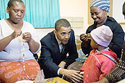 Barack Obama meeting a womans group