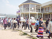 Kavumu College of Education staff and students pay tribute to Murambi Genocide victims. (Photo: D. Sabiiti)