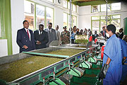 Visitors inspecting the new processing plant in Rulindo (Photo G. Ntagungira).