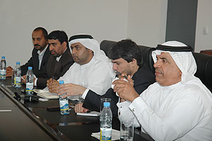 Essa Abdulla Al Noaimi (R) with his delegation at the Ministry of Foreign Affairs. (Photo J Mbanda)