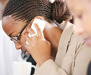 A Rwandan Lady on the phone