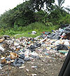 A mound of uncollected rubbish on the street. KCC has a garbage collection strategy in place