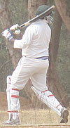 Haba hits a text book square cut during Sundayu2019s Twenty20 game. Abagurusi won by 59 runs.(Photo / RCA)