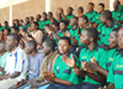 Coopevemu guards celebrate their security contributions during the provincial inspection(Photo D.Sabiiti).