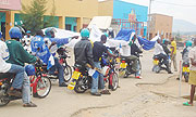 The motorcycle operators  in Nyamabuye.Photo D.Sabiiti