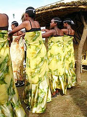 Rwandan girls in a beautiful traditional dance