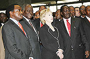 Hillary Clinton at the opening of the eighth Africa Growth Opportunity Act Conference in Nairobi on Wednesday, Aug. 5, 2009