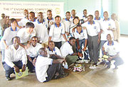 Students of Tumba college with some staff of Japan International Cooperation Agency pose for a photo.(Photo/ G.Mugoya