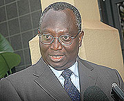  Abdoulie Jack - World Health Organisation representative in Rwanda speaking to the press yesteday (Photo J Mbanda)