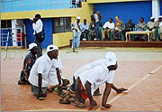 Disabled men during celebrations of the International Day of the Disabled at Amahoro Stadium. (File photo)
