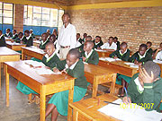 Students of GS Notre Dame du Bon Conseil undertaking their studies on the first day of the third term(Photo A.Gahene).