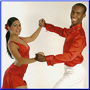 Salsa dancers enjoying it all!