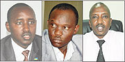 L-R:HCM Executive Secretary, Patrice Mulama; Gaspard Safari;MININFOR DG, Ignatius Kabagambe