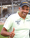 THATu2019S BETTER: Taifa Stars Brazilian coach Maximo gives thumps up to our photographer after Wednesdayu2019s match in which his team beat hosts, Rwanda  2-1. (Photo/ F. Goodman)