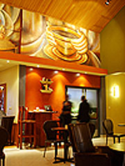 Inside one of Bourbon Coffee Shops