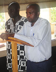Gerald Ndamage and Faustin Ngendahayo before the Nyarugenge Court. (File Photo)