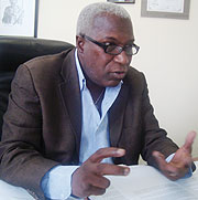 Bocar Sy addressing the press conference on Thursday (Photo G Muramira)