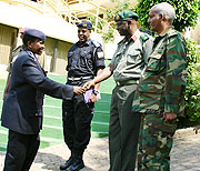 Mary Gahonzire Commisioner of Police , arriving for the meeting. (photo . F. Goodman)