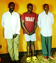 Bringing to book supected rapists: From Right to Left- Francois Mpazimaka, Eric Byuma and Jean Claude Nsabimana