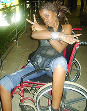 Still strong: The author on her wheel chair.