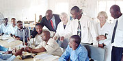 Chemistry teachers undergoing training at APRED Ndera (Photo. C.Kwizera)