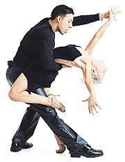 Salsa dancers enjoying the moment