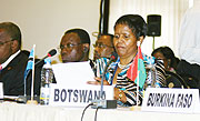 Botswanau2019s Minister of Health, Lesego Motsumi during the 59th Session of the WHO Regional Committee in Kigali (Photo/ F. Goodman)