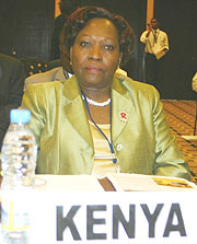 Kenya Health  Minister  Beth Wambui Mugo during the recently concluded WHO meeting in Kigali.