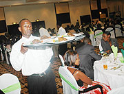 A waiter at Serena Hotel