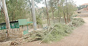 The golf course fence that was cut yesterday on orders of the Gasabo district authorities.