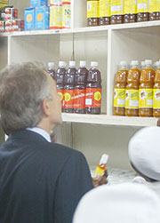 Local products are popular in stores.