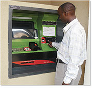 A man using an ATM