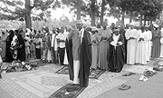 Gitarama Muslims during the Eid prayers. (Photo / D. Sabiiti)