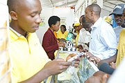 Customers inquiring about MTN products (File Photo)