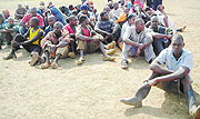 Suspects gather for screening recently in Rwamagana town. (Photo: J. Ngabonziza)