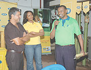 Maj. Gen. Frank Mugambaje accepts his prize after winning his contest on Saturday. (Photo/ F. Goodman)