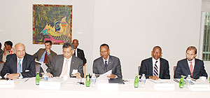 President Kagame attending the 2011 World Development Report Advisory Council  in Washington DC. He has accepted an invitation to become a member of the council. (Photo/ L. Gahima)