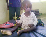 A child who is among those admitted at Bugarama health centre after being infected with cholera . (Photo / S. Mugisha)