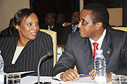 ON NATIONAL DUTY:  Senate President Vincent Biruta and Speaker of Parliament Rose Mukantabana are in Burundi for CEPGL meet.