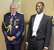 Rwandau2019s new Ambassador  to Belgium, Gerald Ntwali, just before presenting his credentials yesterday