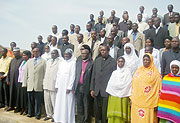 Leaders of different religious denominations  in the province in a group photo opportunity  after  the conference (Photo: D. Sabiiti)