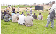 Members of  Gisuna Cell private Sector prepare to elect a representative at the Cell Advisory council at Byumba New Taxi Park yesterday. (Photo: A. Gahene)