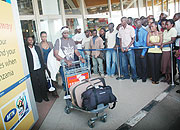 Passengers arrivals at Kigali Internbational Airport, two cargo planes are soon being introduced