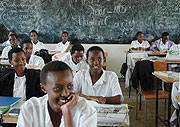 Students at FAWE Girls School in Gisozi.