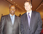 James Musoni & Bert Koenders - Dutch Development Minister during Annual World Bank IMF  Meetings in Turkey.(Photo/ B.Namata)