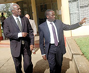 ICTR Prosecutor, Hassan Jallow (L) with Rwandau2019s Prosecutor General, Martin Ngoga.