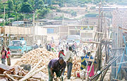 Works in progress at Rukomo trading centre. (Photo: A. Gahene)