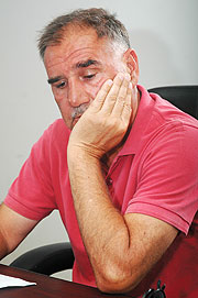 ANGERED FANS:  Branko Tucak.